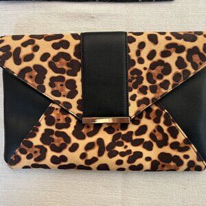 INC International Concepts Lucí Leopard Print Clutch, Faux Leather